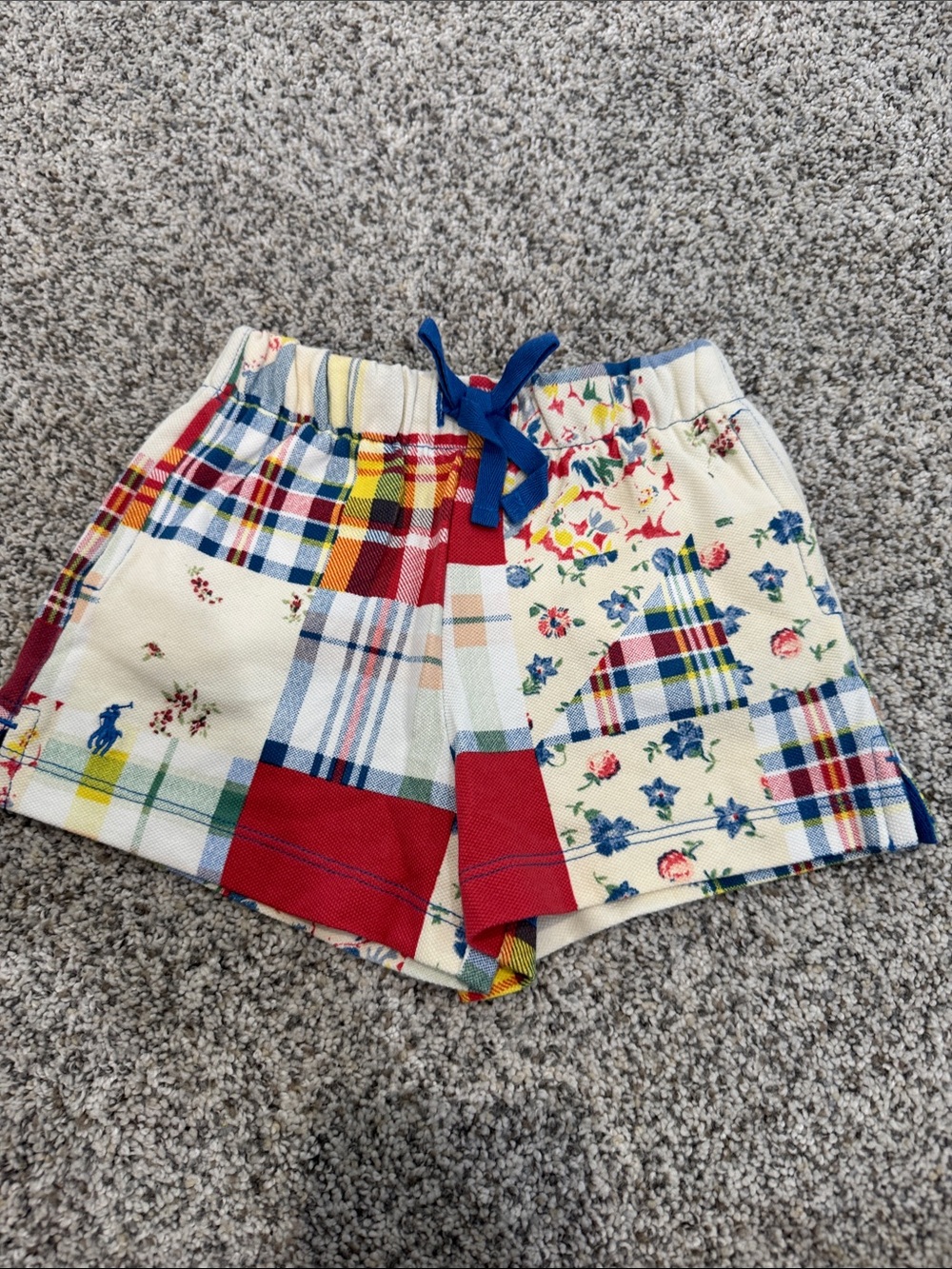 Polo by Ralph Lauren Patchwork Plaid & Floral Shorts - Red, Blue, Cream
